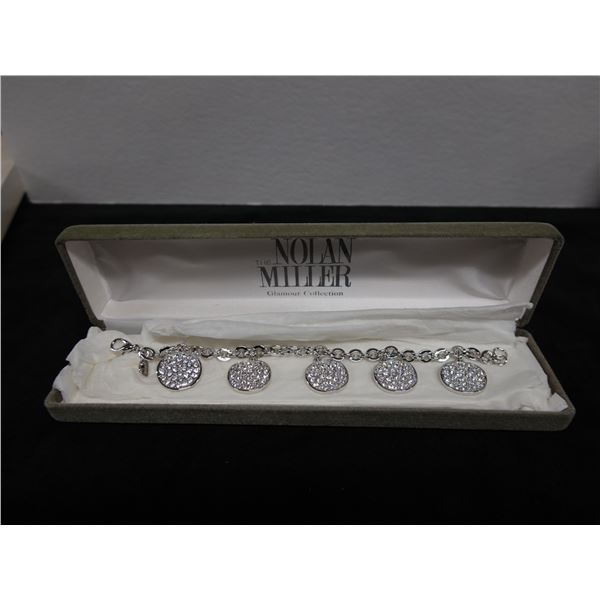 Nolan Miller Glamour Collection Metal Bracelet w/ 5 Charms, 7" L