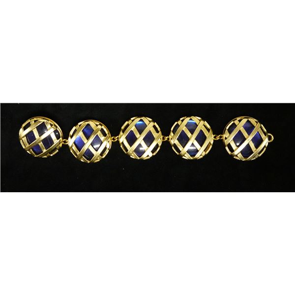 Charles Jourdan Fashion Bracelet w/ 5 Circular Charms, 7.5" L