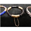Image 4 : Qty 3 Bangle Bracelets: 14K Gold Plated, 950 Sterling Silver, etc Misc Sizes