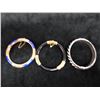 Image 6 : Qty 3 Bangle Bracelets: 14K Gold Plated, 950 Sterling Silver, etc Misc Sizes