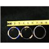 Image 7 : Qty 3 Bangle Bracelets: 14K Gold Plated, 950 Sterling Silver, etc Misc Sizes