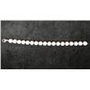 Image 1 : Sterling Silver 925 Chain Bracelet w/ Pearl Accents, 7.5" L