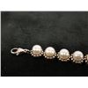 Image 4 : Sterling Silver 925 Chain Bracelet w/ Pearl Accents, 7.5" L