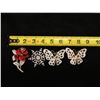 Image 11 : Qty 4 Nolan Miller Fashion Brooches: Rose, Snowflake & 2 Butterflies, Misc Sizes