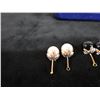 Image 2 : Qty 2 Pair Fashion Earrings: White & Black Pearl Studs, Misc Sizes