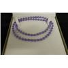 Image 1 : Gold Plated Necklace w/ Purple Lavender Beads, 28" L