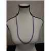 Image 2 : Gold Plated Necklace w/ Purple Lavender Beads, 28" L