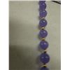 Image 3 : Gold Plated Necklace w/ Purple Lavender Beads, 28" L