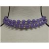 Image 6 : Gold Plated Necklace w/ Purple Lavender Beads, 28" L