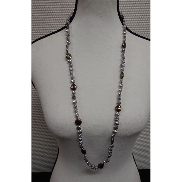 Camrose & Cross Sterling Silver 925 Necklace w/ Pearlescent Beads 34" L