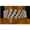 Image 1 : Metal 4-Strand Pearl Bead Bracelet, 7" L
