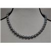 Image 1 : Black Pearl Bead Single Strand Necklace 19" L