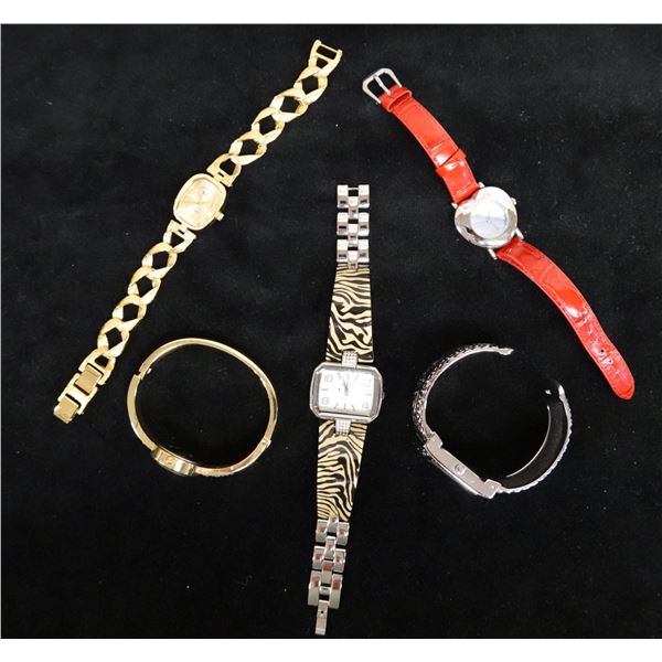 Qty 5 Watches: KJL, Misc Styles & Sizes