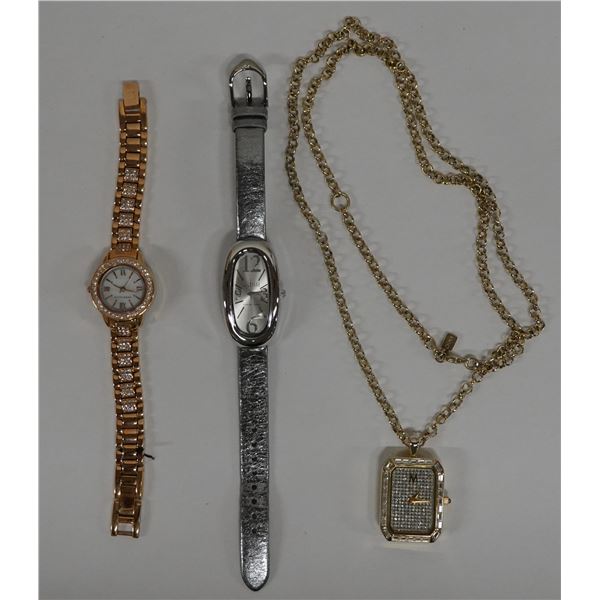 Qty 2 Wrist Watches & 1 Pendant Watch:  Ecclissi, Anne Klein, etc