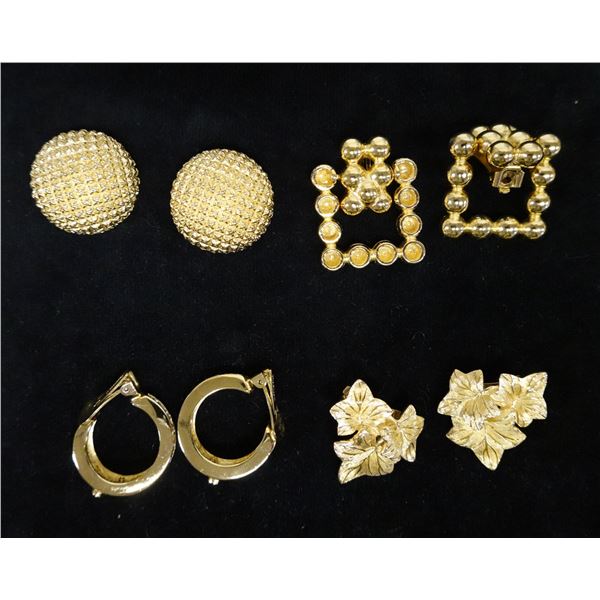 Qty 4 Pair Christian Dior Earrings, Misc Styles & Sizes