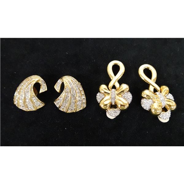 Qty 2 Pair Nina Ricci Earrings, Misc Styles & Sizes