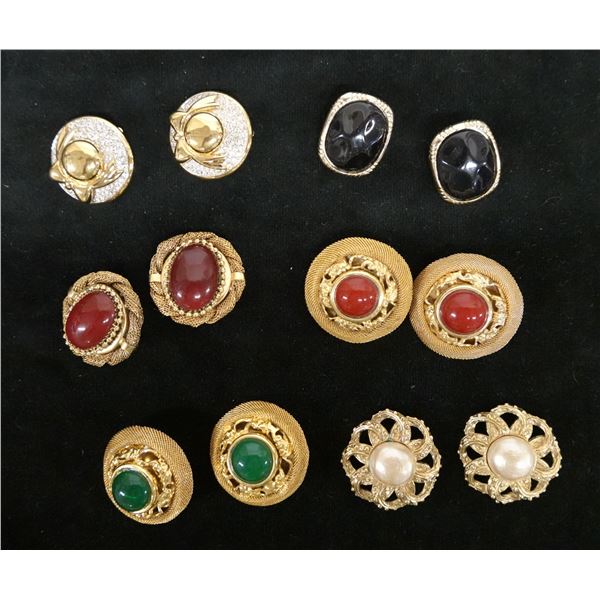 Qty 6 Pair Fashion Earrings, Misc Styles & Sizes