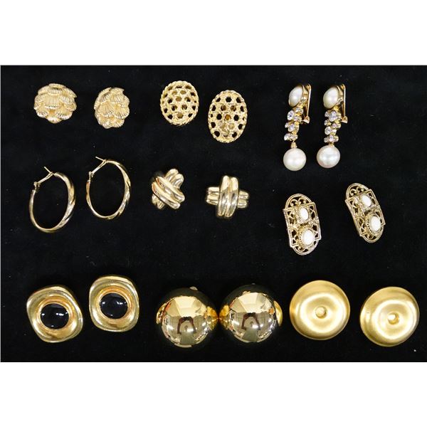 Qty 9 Pair Fashion Earrings, Misc Styles & Sizes