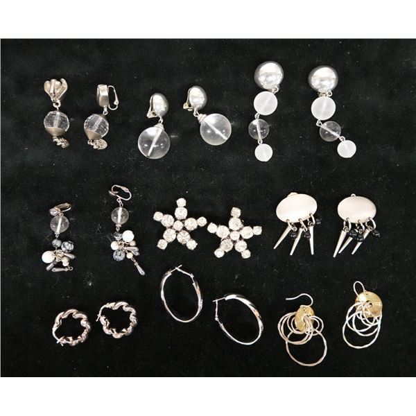 Qty 9 Pair Fashion Earrings, Misc Styles & Sizes