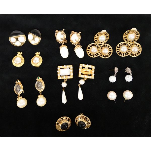 Qty 9 Pair Fashion Earrings, Misc Styles & Sizes