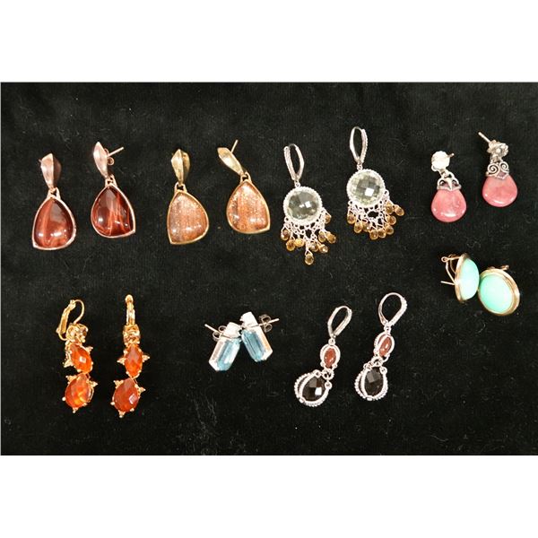 Qty 8 Pair Fashion Earrings, Misc Styles & Sizes