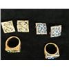 Image 3 : Qty 2 Pair Fashion Earrings w/ Matching Rings, Misc Sizes