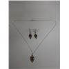 Image 5 : Qty 2 Metal Chain Necklace w/ Beaded Pendant & Matching Earrings Sets, Misc Sizes