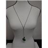 Image 6 : Metal Chain Necklace w/ Green Stone Pendant & Matching Earrings Set, Misc Sizes