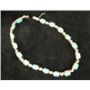Image 2 : 14K Link Bracelet w/ Turquoise Beads 8" L, 0.35 oz