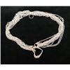 Image 1 : Sterling Silver 925 Multi-Strand Necklace w/ Heart Pendant, Made in Italy, 12" L