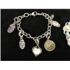 Image 2 : Qty 2 Sterling Silver 925 Bracelets w/ Charms & Bead Accents, 8.5" L