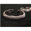 Image 2 : Qty 3 Sterling Silver 925 Cuff Bracelets w/ Filigree & Bead Accents, Approx. 3" Dia