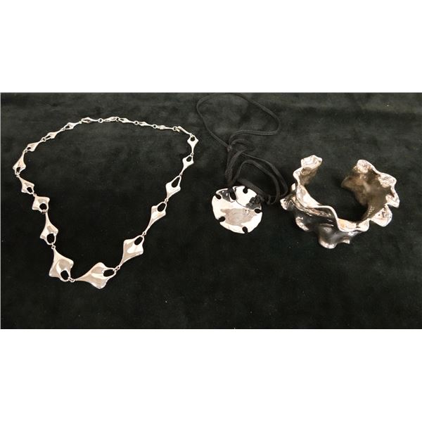 RLM Studio Sterling Silver Necklace w/ Matching Bracelet & Brooch, Misc Sizes