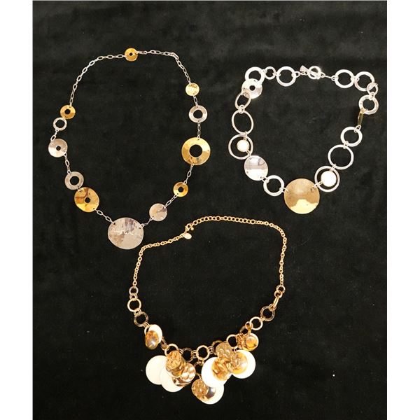 Qty 3 Fashion Necklaces - 1 Signed, Misc Styles & Sizes