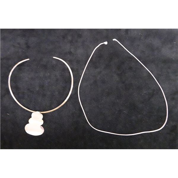 Qty 2 Sterling Silver 925 Necklaces, Misc Sizes (1 missing clasp)