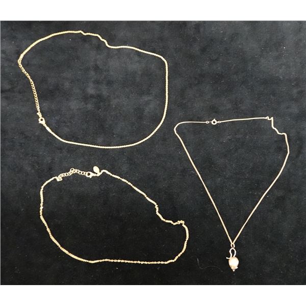 Qty 3 Fashion Necklaces, Misc Styles & Sizes