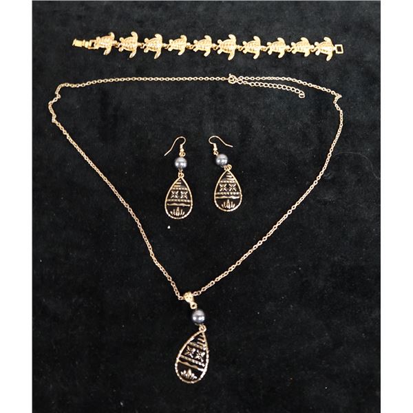 Fashion Necklace w/ Pendant & Matching Earrings, Turtle Bracelet, Misc Sizes