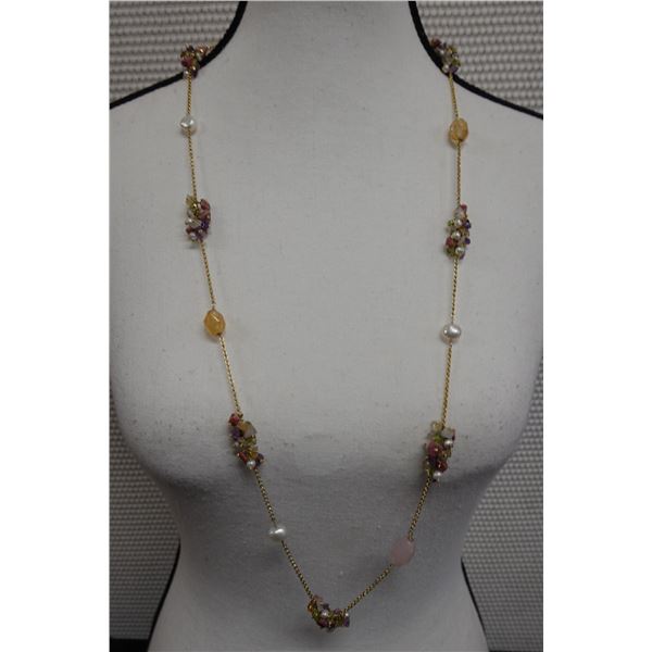 R.J. Brazil Necklace w/ Bead & Crystal Accents, 34" L