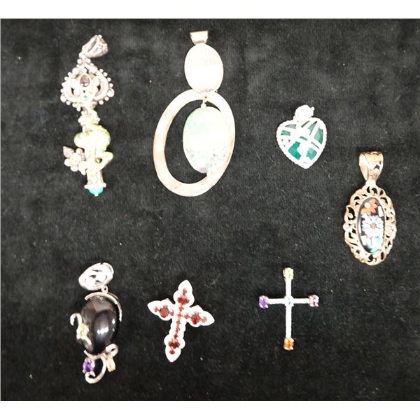 Qty 7 Fashion Pendants, Misc Styles & Sizes