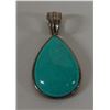 Image 1 : Sterling Silver 925 Pendant w/ Turquoise Stone, Approx .75" W