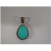 Image 2 : Sterling Silver 925 Pendant w/ Turquoise Stone, Approx .75" W