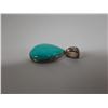 Image 3 : Sterling Silver 925 Pendant w/ Turquoise Stone, Approx .75" W