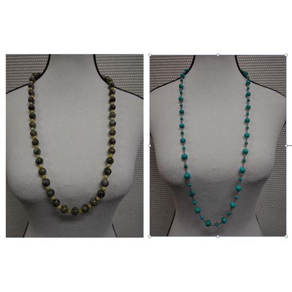 Qty 2 Beaded Necklaces, Misc Styles & Sizes
