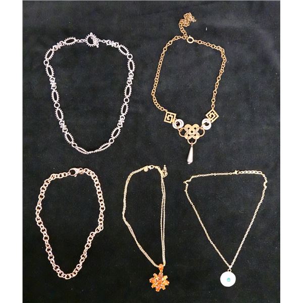 Qty 5 Fashion Necklaces, Misc Styles & Sizes