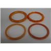 Image 1 : Qty 4 Orange Bangle Bracelets, Misc Styles & Sizes