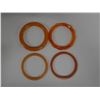 Image 2 : Qty 4 Orange Bangle Bracelets, Misc Styles & Sizes