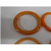 Image 3 : Qty 4 Orange Bangle Bracelets, Misc Styles & Sizes