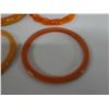 Image 4 : Qty 4 Orange Bangle Bracelets, Misc Styles & Sizes