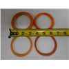 Image 7 : Qty 4 Orange Bangle Bracelets, Misc Styles & Sizes