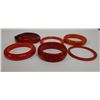 Image 1 : Qty 6 Red Bangle Bracelets, Misc Styles & Sizes